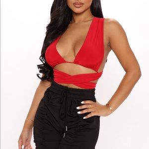 Lemme Drive The Boat Halter Wrap Top - Red